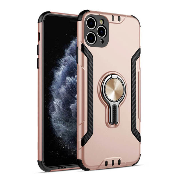 Airvent Holder 360 RING Stand Armor Case with Magnetic Metal Plate for iPhone 11 6.1 (Rose Gold)